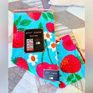 Betsey Johnson Colorful Floral Beach Towel